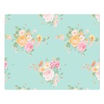 Mint,shabby chic,floral,pink,vintage,girly,cute Double Sided Flano Blanket (Large)  80 x60  Blanket Front