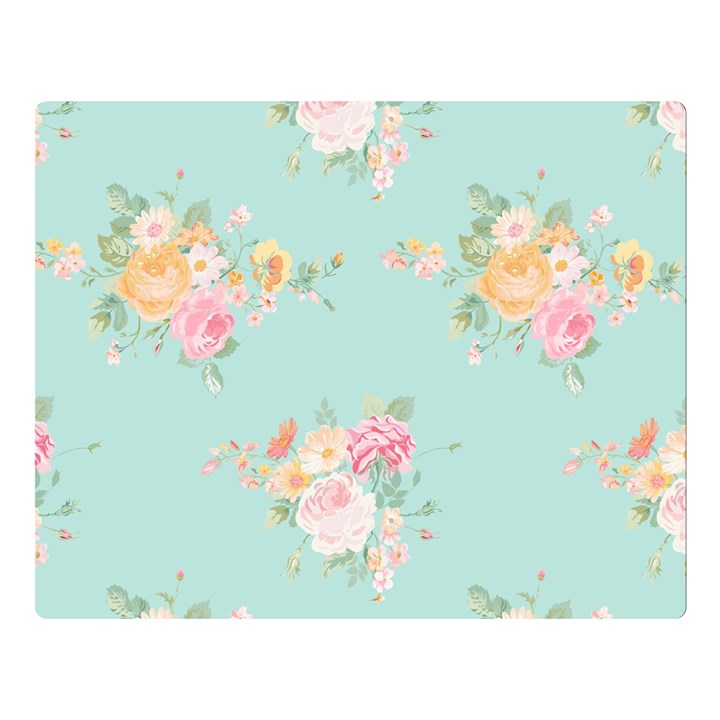 Mint,shabby chic,floral,pink,vintage,girly,cute Double Sided Flano Blanket (Large) 