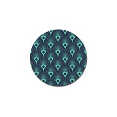 Blue,teal,peacock Pattern,art Deco Golf Ball Marker by NouveauDesign