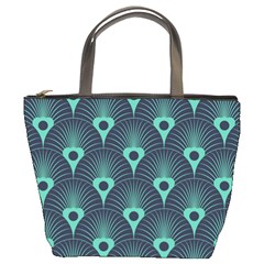 Blue,teal,peacock Pattern,art Deco Bucket Bags by NouveauDesign