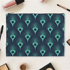 Blue,teal,peacock Pattern,art Deco Cosmetic Bag (xl) by NouveauDesign