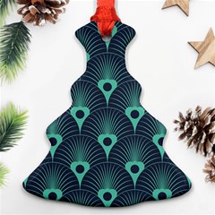 Blue,teal,peacock Pattern,art Deco Ornament (christmas Tree)  by NouveauDesign