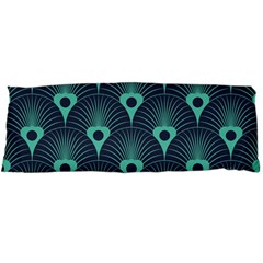 Blue,teal,peacock Pattern,art Deco Body Pillow Case Dakimakura (two Sides) by NouveauDesign