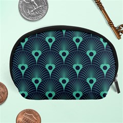 Blue,teal,peacock Pattern,art Deco Accessory Pouches (large)  by NouveauDesign