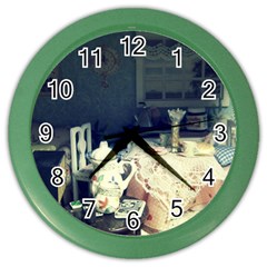 Abandonded Dollhouse Color Wall Clocks by snowwhitegirl