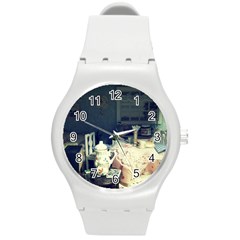 Abandonded Dollhouse Round Plastic Sport Watch (m) by snowwhitegirl