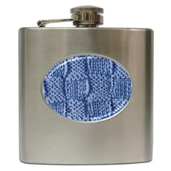 Knitted Wool Square Blue Hip Flask (6 Oz) by snowwhitegirl