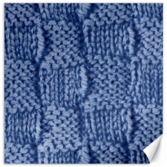 Knitted Wool Square Blue Canvas 12  X 12   by snowwhitegirl