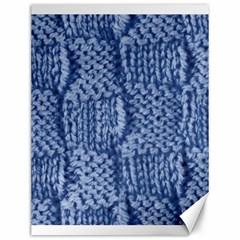 Knitted Wool Square Blue Canvas 12  X 16   by snowwhitegirl