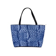 Knitted Wool Square Blue Shoulder Handbags by snowwhitegirl