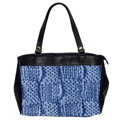 Knitted Wool Square Blue Office Handbags (2 Sides)  by snowwhitegirl