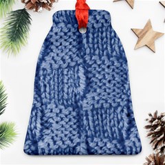 Knitted Wool Square Blue Bell Ornament (two Sides) by snowwhitegirl