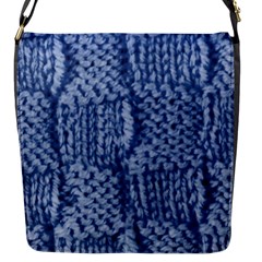 Knitted Wool Square Blue Flap Messenger Bag (s) by snowwhitegirl