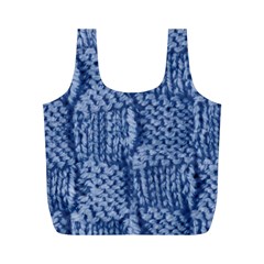 Knitted Wool Square Blue Full Print Recycle Bags (m)  by snowwhitegirl