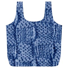 Knitted Wool Square Blue Full Print Recycle Bags (l)  by snowwhitegirl