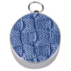 Knitted Wool Square Blue Silver Compasses by snowwhitegirl