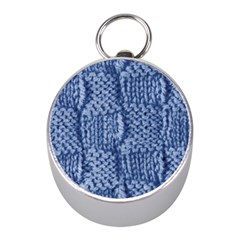 Knitted Wool Square Blue Mini Silver Compasses by snowwhitegirl