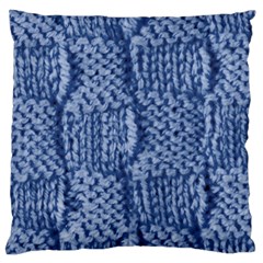 Knitted Wool Square Blue Standard Flano Cushion Case (one Side) by snowwhitegirl