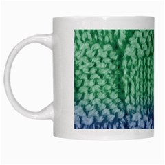 Knitted Wool Square Blue Green White Mugs by snowwhitegirl