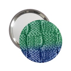 Knitted Wool Square Blue Green 2 25  Handbag Mirrors by snowwhitegirl