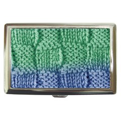 Knitted Wool Square Blue Green Cigarette Money Cases