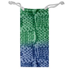 Knitted Wool Square Blue Green Jewelry Bag by snowwhitegirl