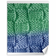 Knitted Wool Square Blue Green Canvas 12  X 16   by snowwhitegirl