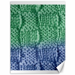 Knitted Wool Square Blue Green Canvas 36  X 48   by snowwhitegirl