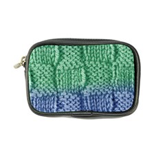 Knitted Wool Square Blue Green Coin Purse by snowwhitegirl