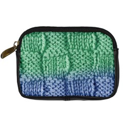 Knitted Wool Square Blue Green Digital Camera Cases by snowwhitegirl