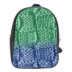 Knitted Wool Square Blue Green School Bag (large) by snowwhitegirl