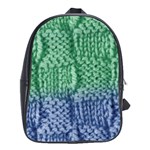 Knitted Wool Square Blue Green School Bag (Large) Front