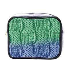 Knitted Wool Square Blue Green Mini Toiletries Bags by snowwhitegirl