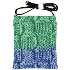 Knitted Wool Square Blue Green Shoulder Sling Bags by snowwhitegirl