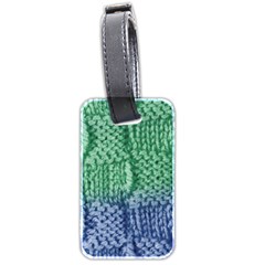 Knitted Wool Square Blue Green Luggage Tags (two Sides) by snowwhitegirl