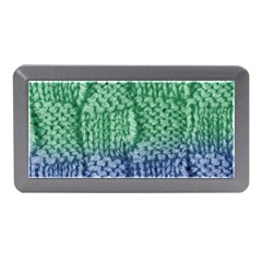 Knitted Wool Square Blue Green Memory Card Reader (mini) by snowwhitegirl