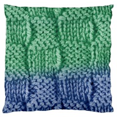 Knitted Wool Square Blue Green Standard Flano Cushion Case (one Side)