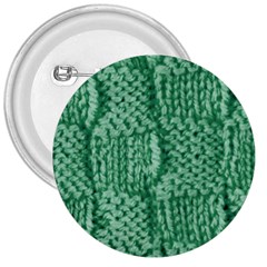 Knitted Wool Square Green 3  Buttons by snowwhitegirl