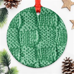 Knitted Wool Square Green Ornament (round) by snowwhitegirl