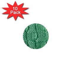 Knitted Wool Square Green 1  Mini Magnet (10 Pack)  by snowwhitegirl