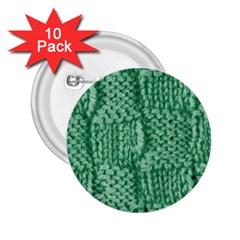 Knitted Wool Square Green 2 25  Buttons (10 Pack)  by snowwhitegirl