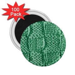 Knitted Wool Square Green 2 25  Magnets (100 Pack)  by snowwhitegirl