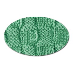 Knitted Wool Square Green Oval Magnet by snowwhitegirl