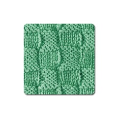 Knitted Wool Square Green Square Magnet by snowwhitegirl