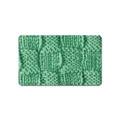 Knitted Wool Square Green Magnet (name Card) by snowwhitegirl