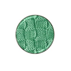 Knitted Wool Square Green Hat Clip Ball Marker by snowwhitegirl