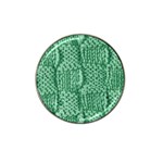 Knitted Wool Square Green Hat Clip Ball Marker Front