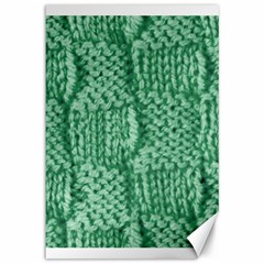 Knitted Wool Square Green Canvas 12  X 18   by snowwhitegirl