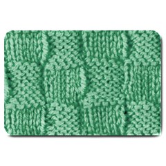 Knitted Wool Square Green Large Doormat  by snowwhitegirl