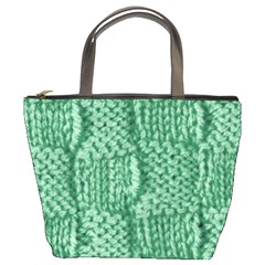 Knitted Wool Square Green Bucket Bags by snowwhitegirl